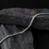 silver cubic loose bracelet